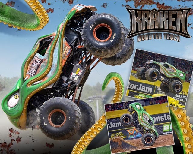 Kraken monster truck toy top